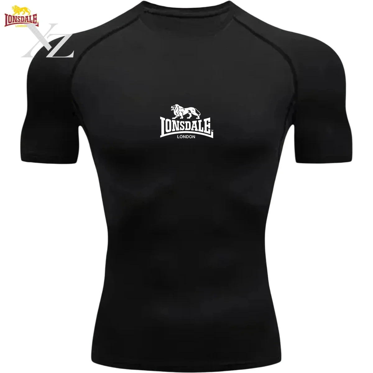 Men's Compression Sports Camiseta Deportiva Lion London Design Quick Dry Muscle Fit for Training Fitness Gym Workout