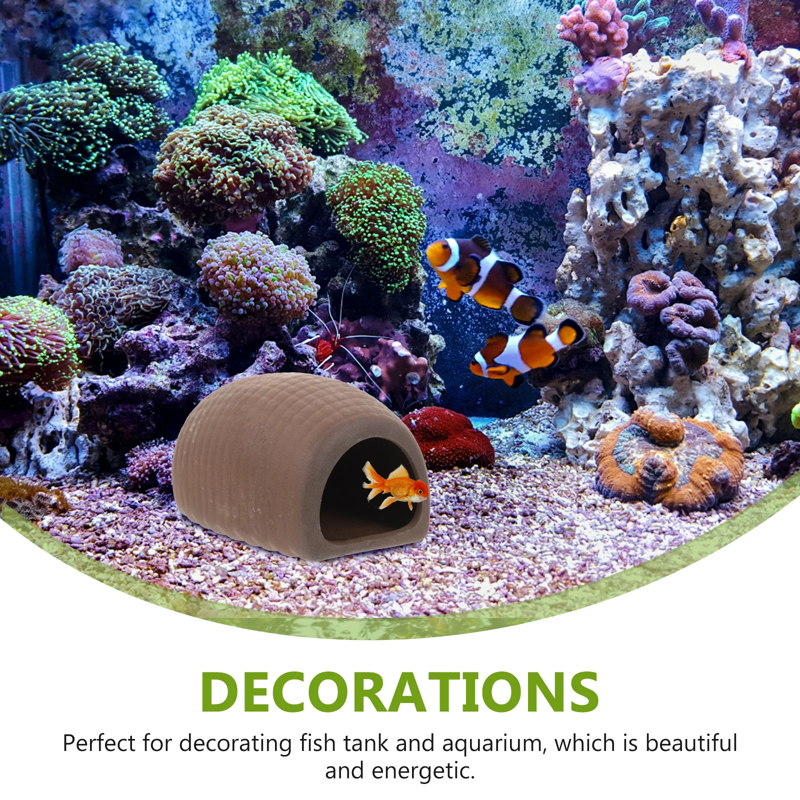 

2pcs Ceramic Cave Aquarium Small Landscape Decor Hiding Tabletop Fish Shelter Spot Shelter Tank Breed Cave Desktop Accessories
