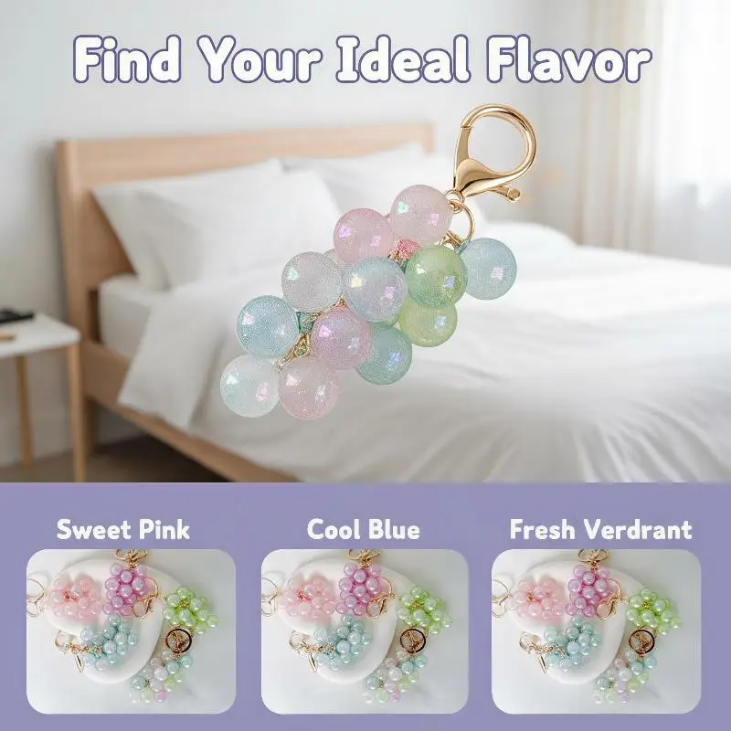 Acrylic Keychain Wear-resistant Transparent Grape Design Pendant for Purse Decor Small Holiday Gift for Friends