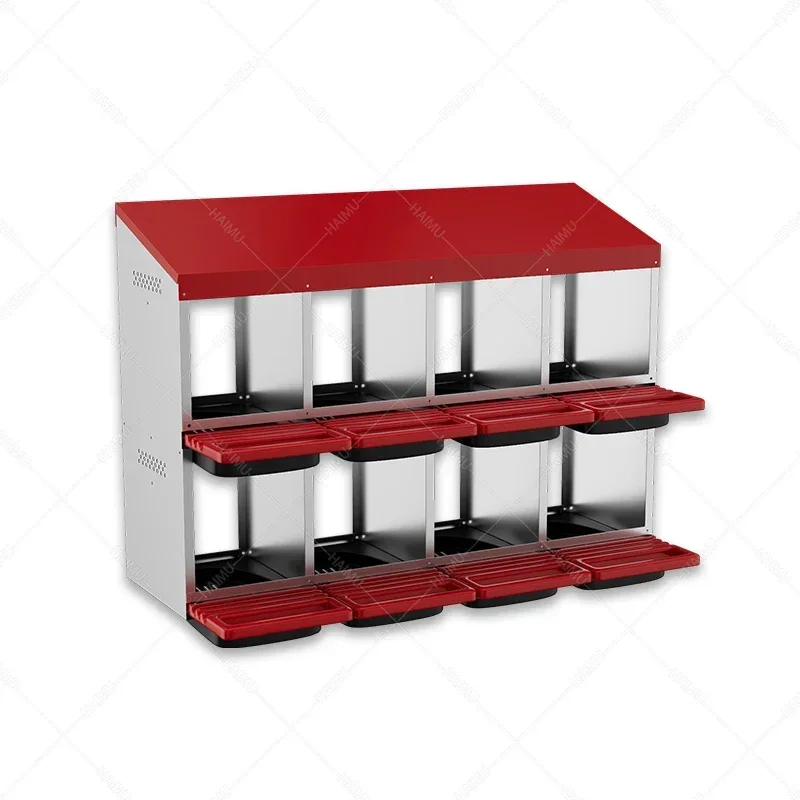 8 Compartment Wall Mount Chicken Nesting Box For Laying Eggs With Removable Trays