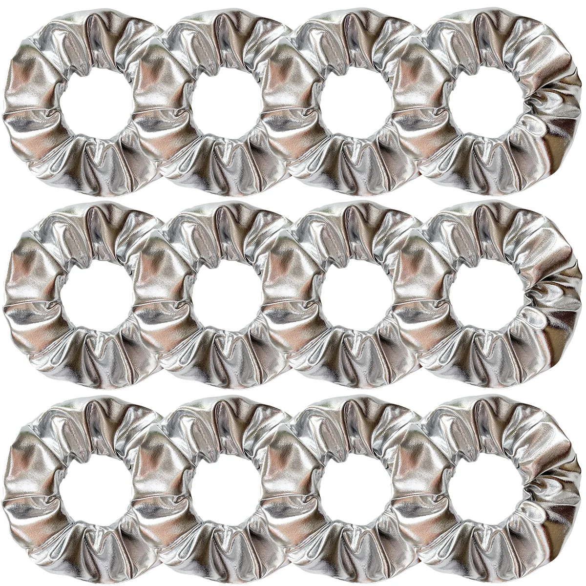 Hurtownie 12 sztuk metaliczny kolor Scrunchies dla kobiet złoty srebrny czarny kolor laserowy efektywny zestaw scrunches dziewczęcy sznurek do włosów opakowanie