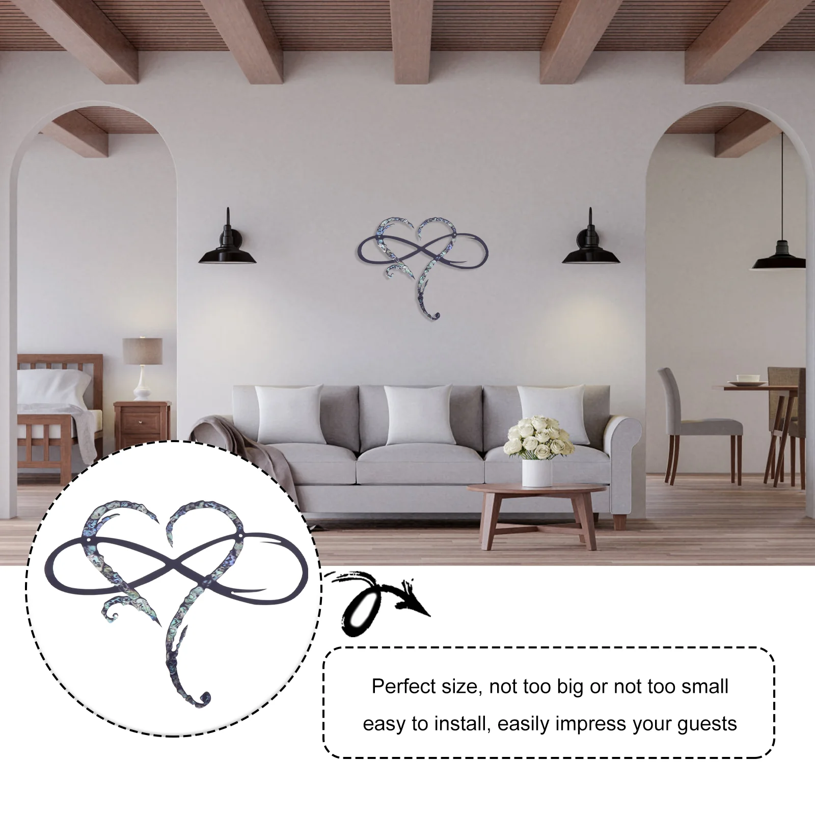 Heart Shaped Wall Decor 30x26cm Metal Hanging nament Rustproof Indoor Outdoor Bedroom Living Room Garden