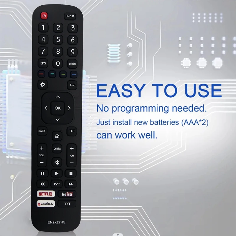 Replace EN2X27HS Remote For HISENSE TV H55M3300 H50M3300 H49M3000 H49M2600 H43MEC3050 H75M7900 H65M7000 H40M3300 Black