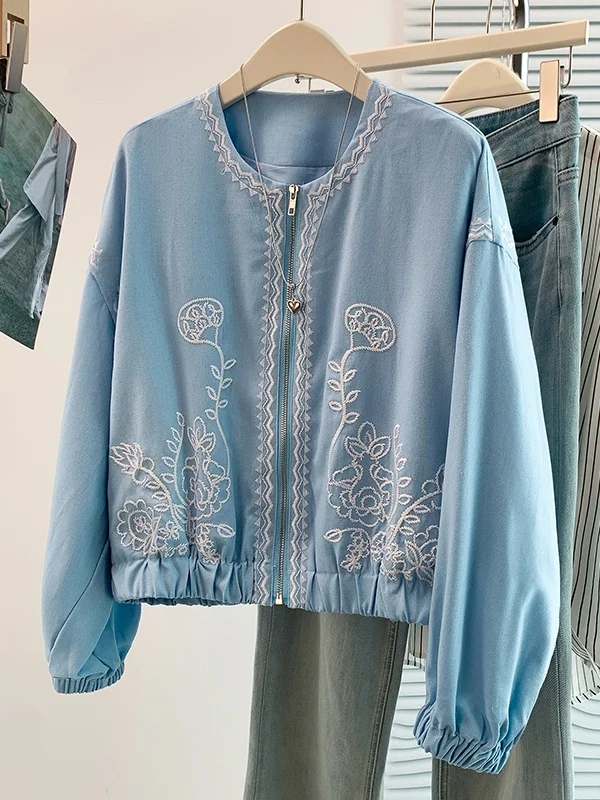 Authentic Bohemian Heavy Embroidery Long Sleeve Open Cardigan Versatile Cotton Women's Jacket for Autumn 2026 Loose Fit Style