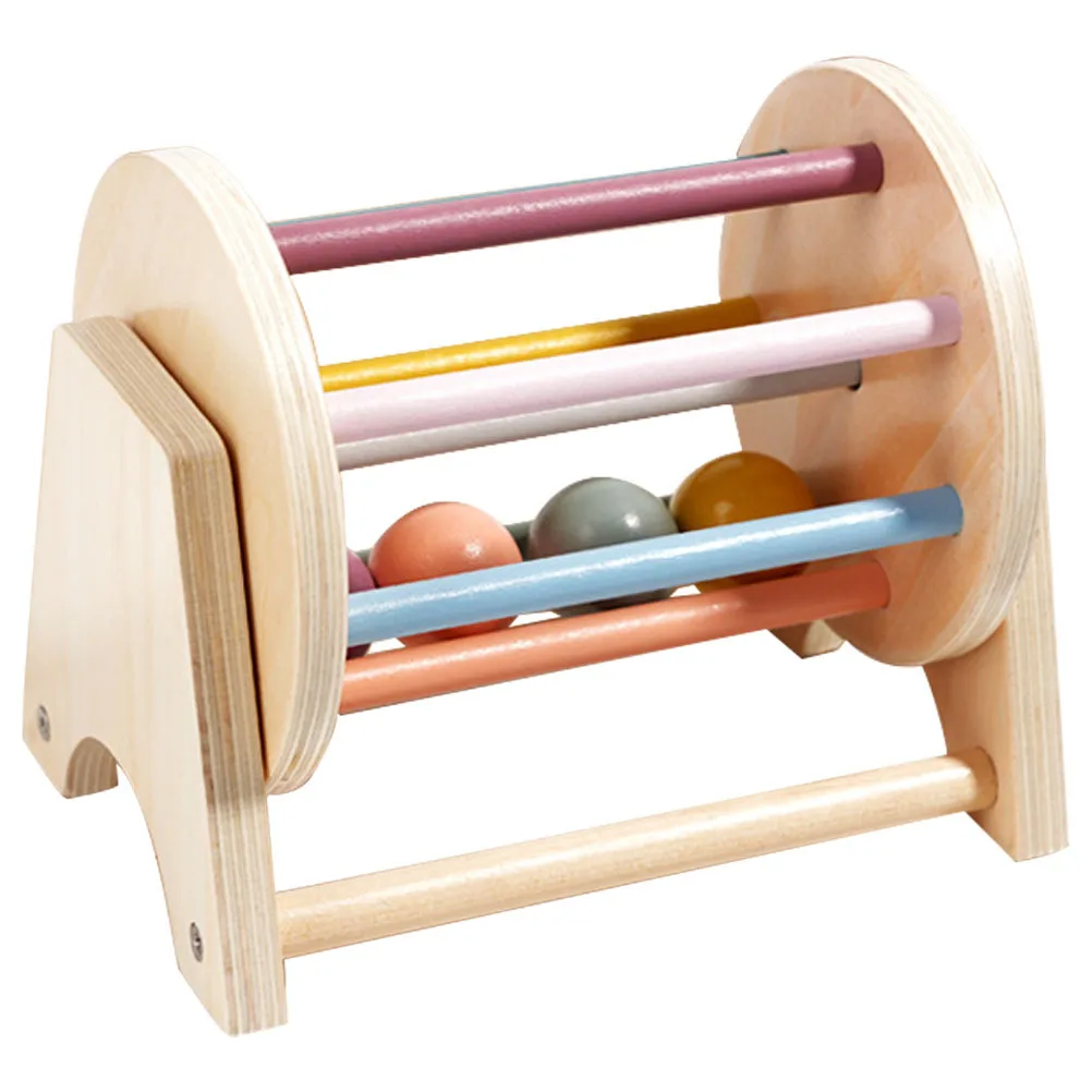 Wooden Textile Drum Educational Montessori Learning Early Development Activity Colorful Rolling Drum Sound Sensory Plaything