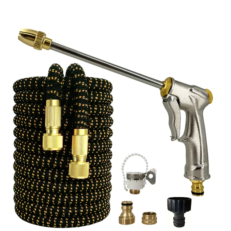 

Car Wash Expandable Magic Hose, Metal Multifunctional Adjustable Car Wash Water Gun, Watering And Pet Shower Tools﻿ 25FT-125FT