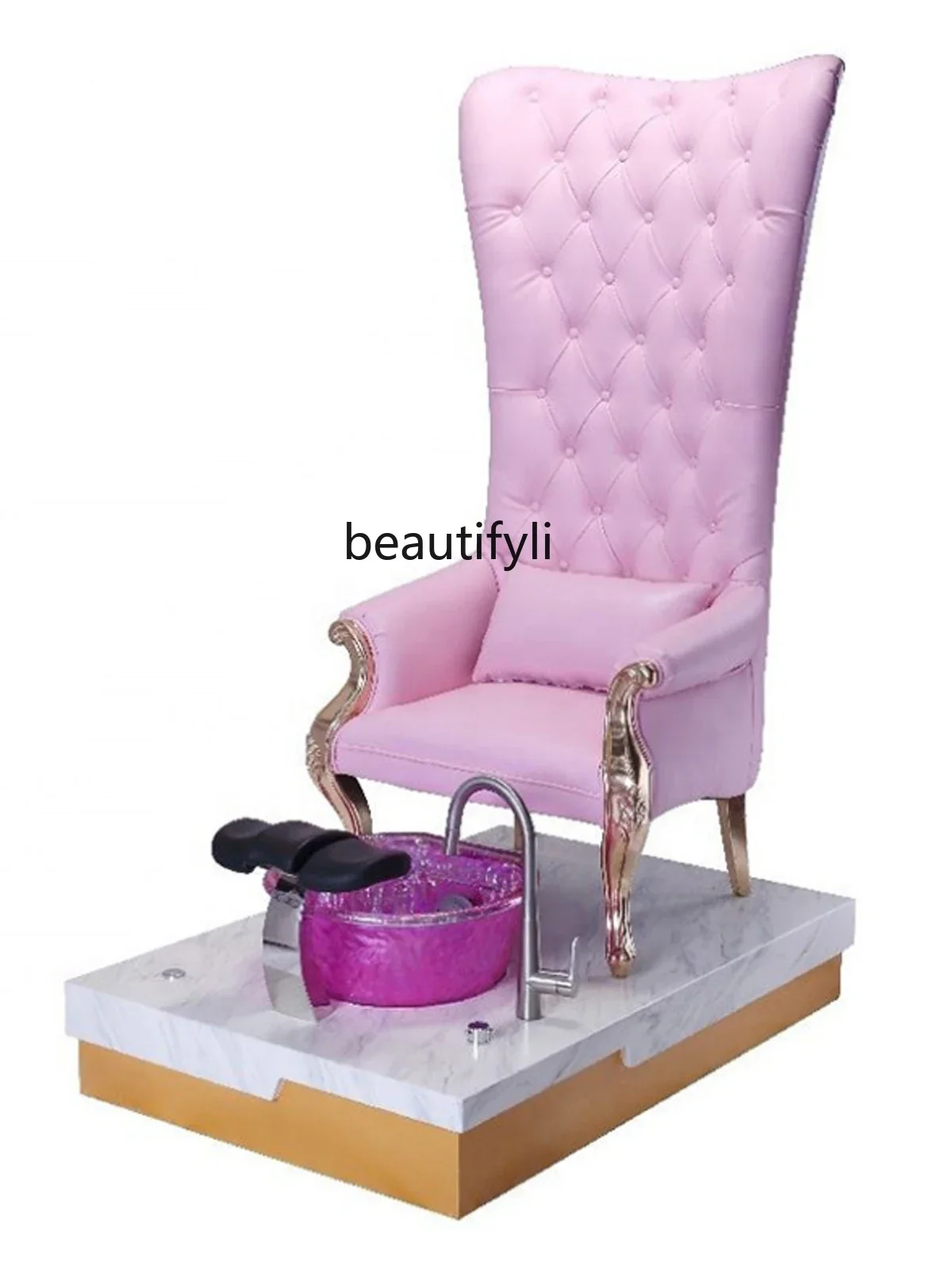 European-Style High Back Chair Classical Nail Beauty Sofa Nordic Auditorium Chair Spa Spa Hand and Foot Care Stool