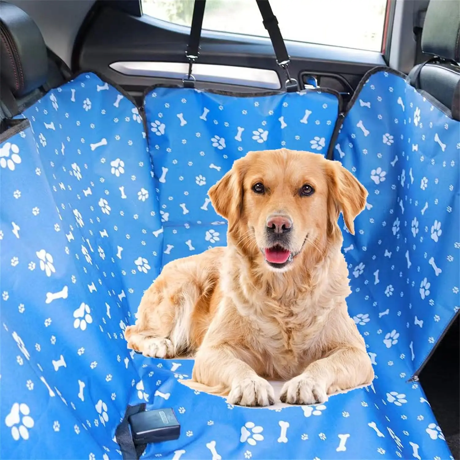 

Waterproof Pet Dog Car Seat Cover Protector Printed Pet Dog Scratchproof Car Back Seat Cover Protector Pad with Printing