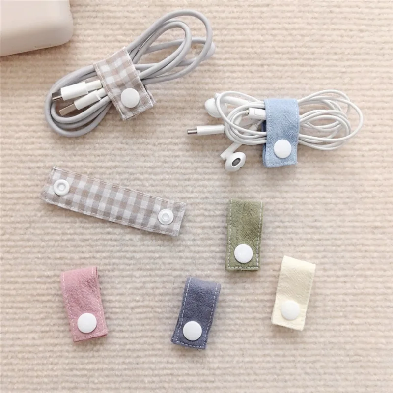 Fabric Cable Organizer Reusable Ties for Data Headphone Charger Portable Wire Management Wrap for Desk Travel Adjustable Straps