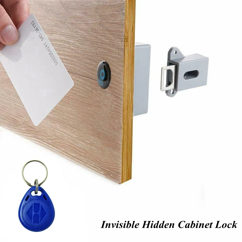 1Set RFID Electronic Cabinet Lock Invisible Hidden Free Opening Intelligent Sensor Smart Lock Locker Wardrobe Drawer Wooden Lock