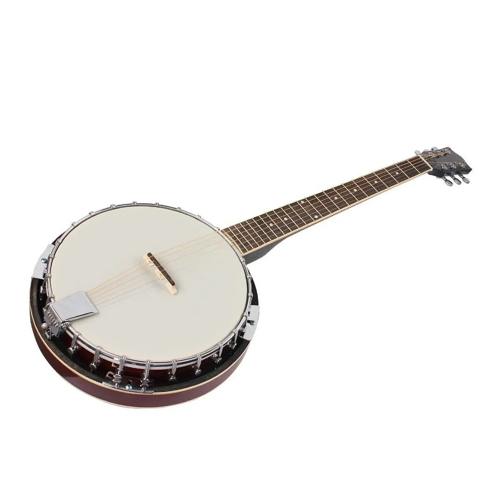 Handcrafted Banjo Instrument 36.61inch Sapele Wood Banjo Kit with Bag for Music Learning and Performance