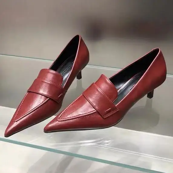 Women Pumps Fashion Pointed Toe Slip on Ladies Elegant Single Shoes Thin Low Heel Dress Shoes Heeled Sandals Zapatos De Mujer