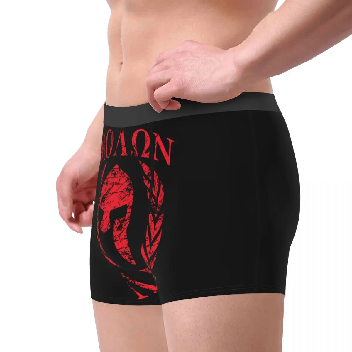 Men's Molon Labe Spartan Trojan Helmet Laurels 2 Sparta Underwear Funny Boxer Briefs Shorts Panties Homme Breathable Underpants