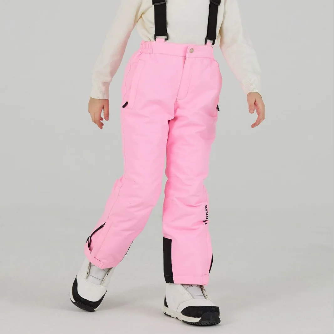 子供用スキーパンツ、スノーボード・ダブルボード用、ゆったりとしたデザイン、防風・防水・保温、スキー・登山用