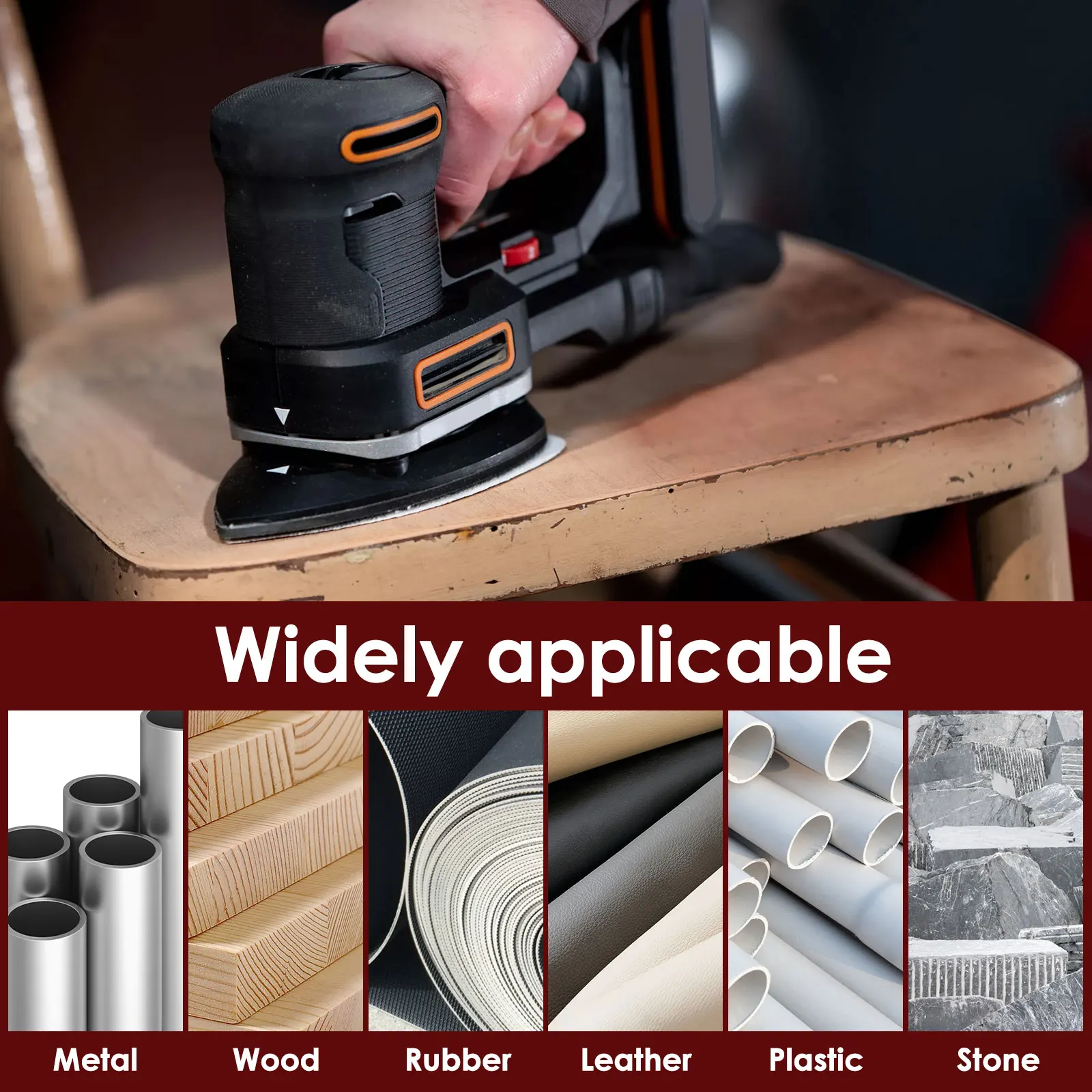 90Pcs Triangle Sanding Sheets Assorted Set Alumina Hook and Loop Sandpaper Kit Reusable 40/60/80/120/180/240 Grit