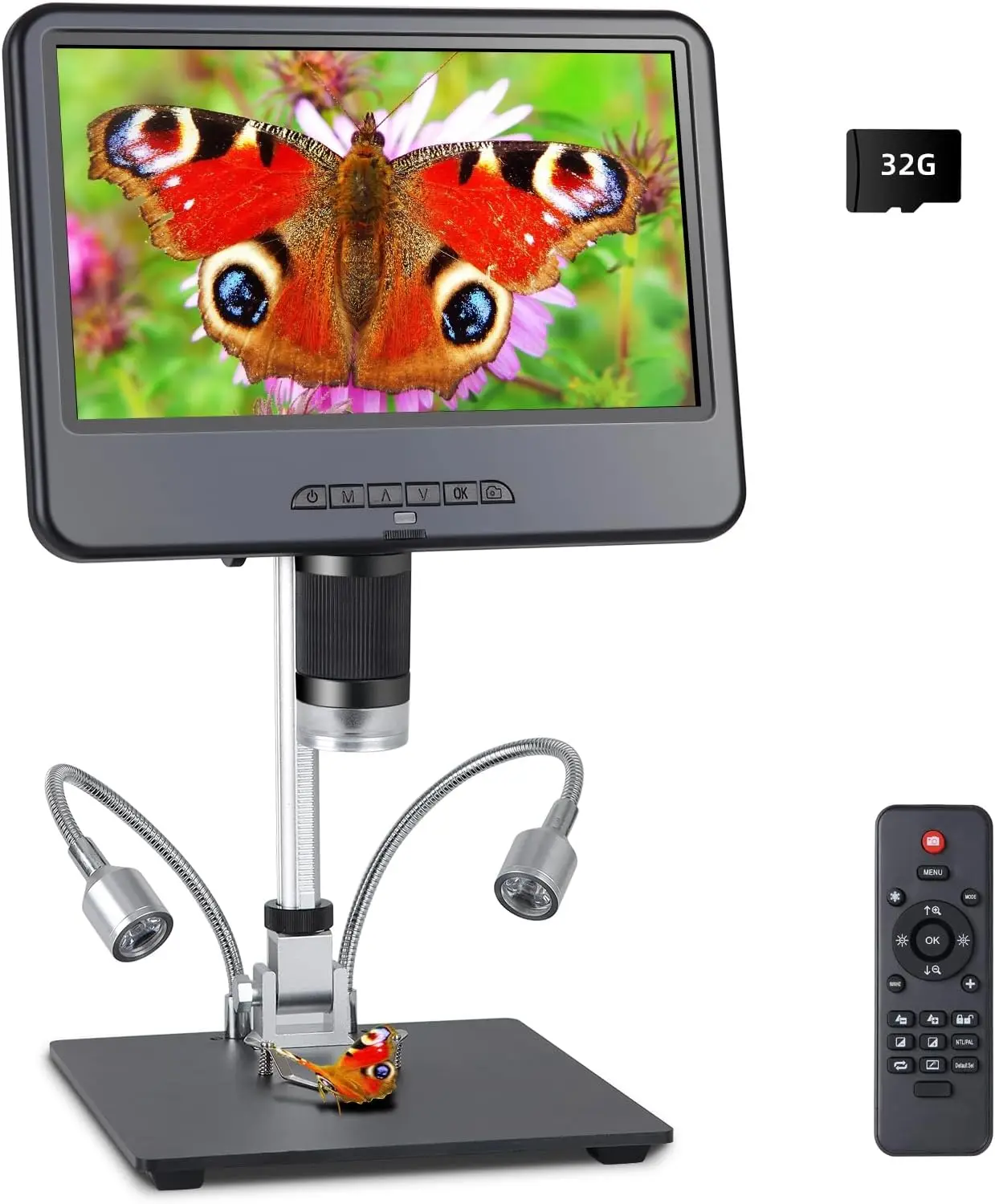 

Microscope 8 LED Lights&2 Fill lights,USB Electronic Microscope Camera with Remote Control