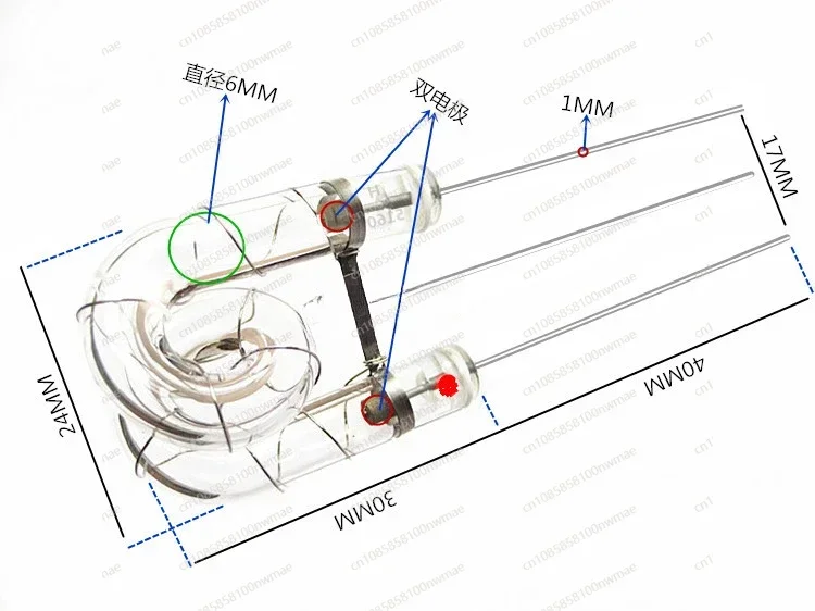 Stroboscope spiral double electrode lamp, HM0647, power 16WS, dedicated to still cameras.