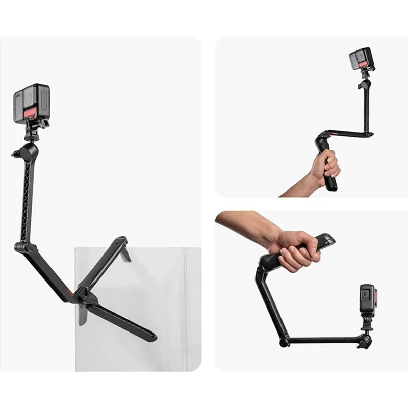 wilwill For Insta360 Multifunctional Folding Portable Tripod Selfie Stick Tri-Fold Convenient Tripod Magic Arm