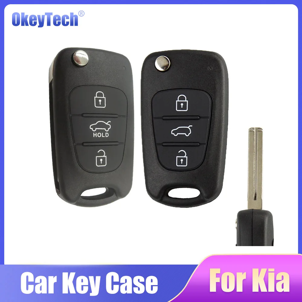 

Okeytech Flip Folding Remote Control Key Shell Cover For Kia K2 K5 Sportage For Hyundai I20 I30 IX35 I35 Key Fob Case TOY40