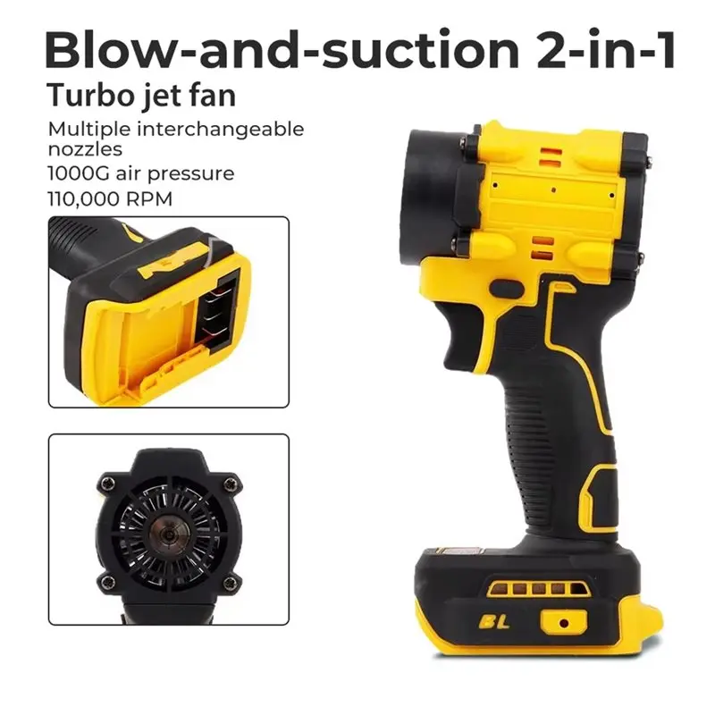 Cordless Air Blower Brushless Turbo Jet Fan 200M/S 110000RPM Violent Handheld Power Tool For Makita/Dewalt Battery