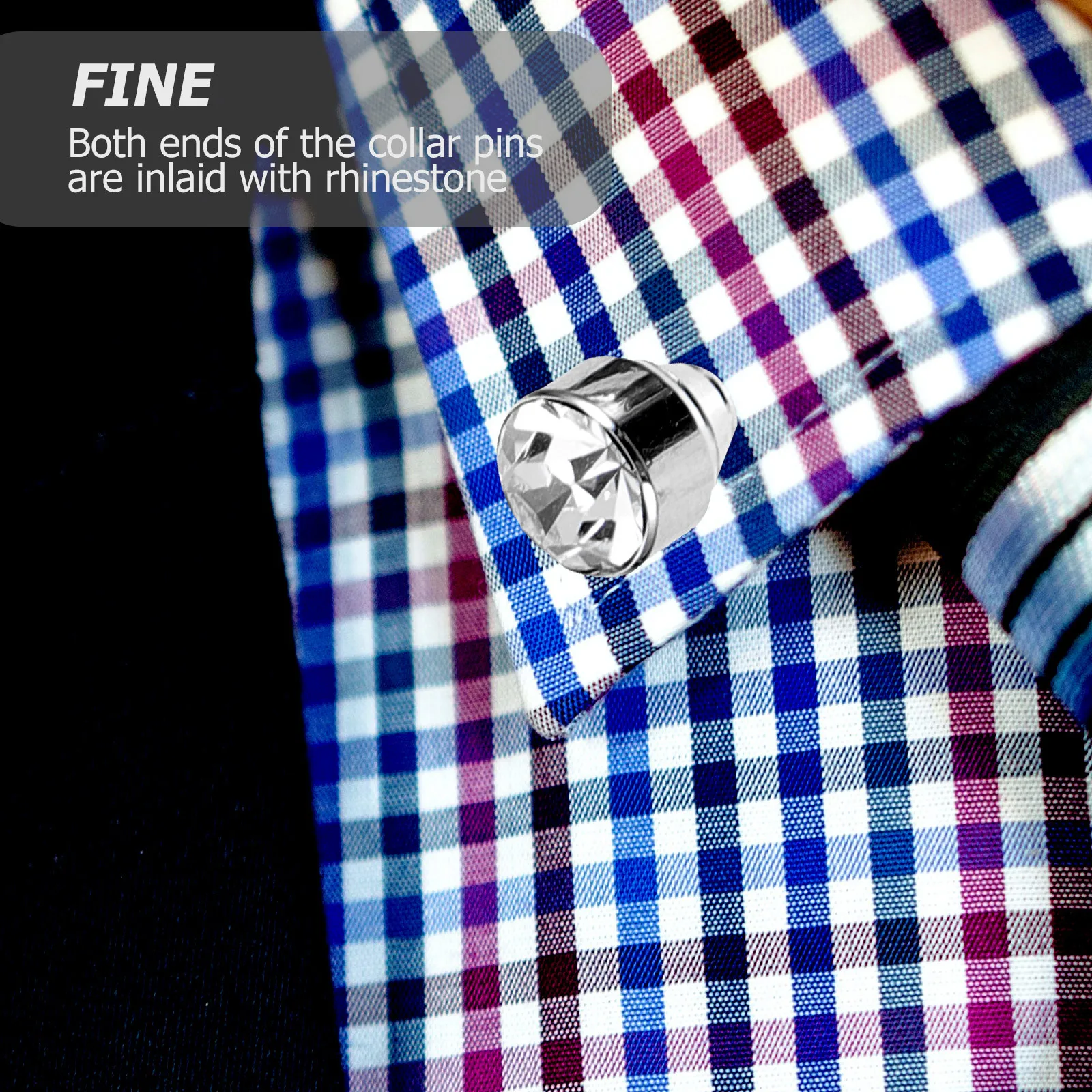 

Rhinestone Collar Pin Mens Durable Copper Shirt Collar Stay Clip Elegant Shirt Decoration Business Gift