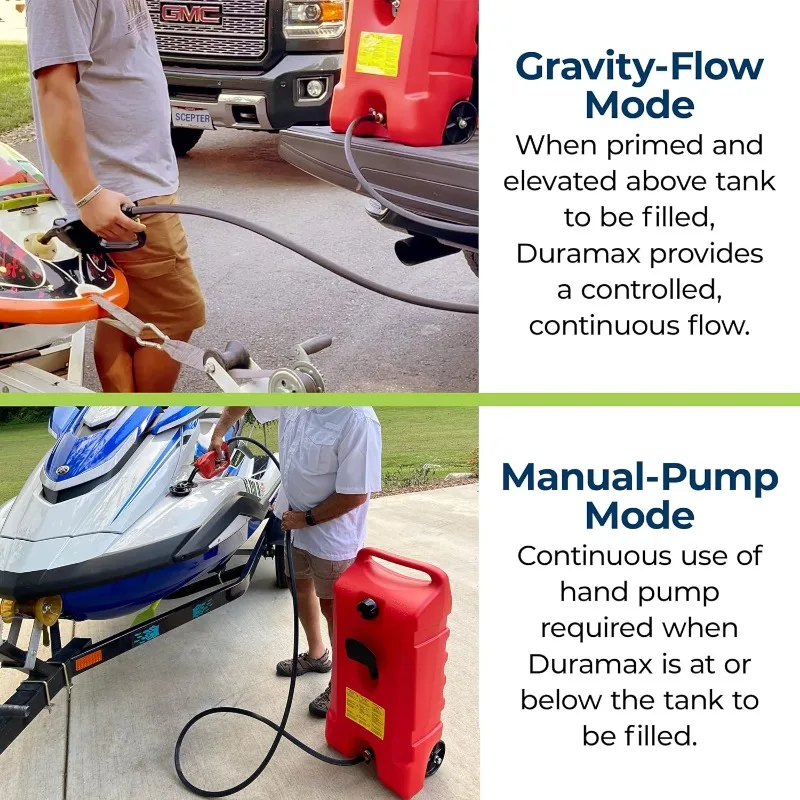 خزان وقود الغاز المحمول الصولجان، علبة حاوية مع مضخة سيفون، 14 جالون، أحمر