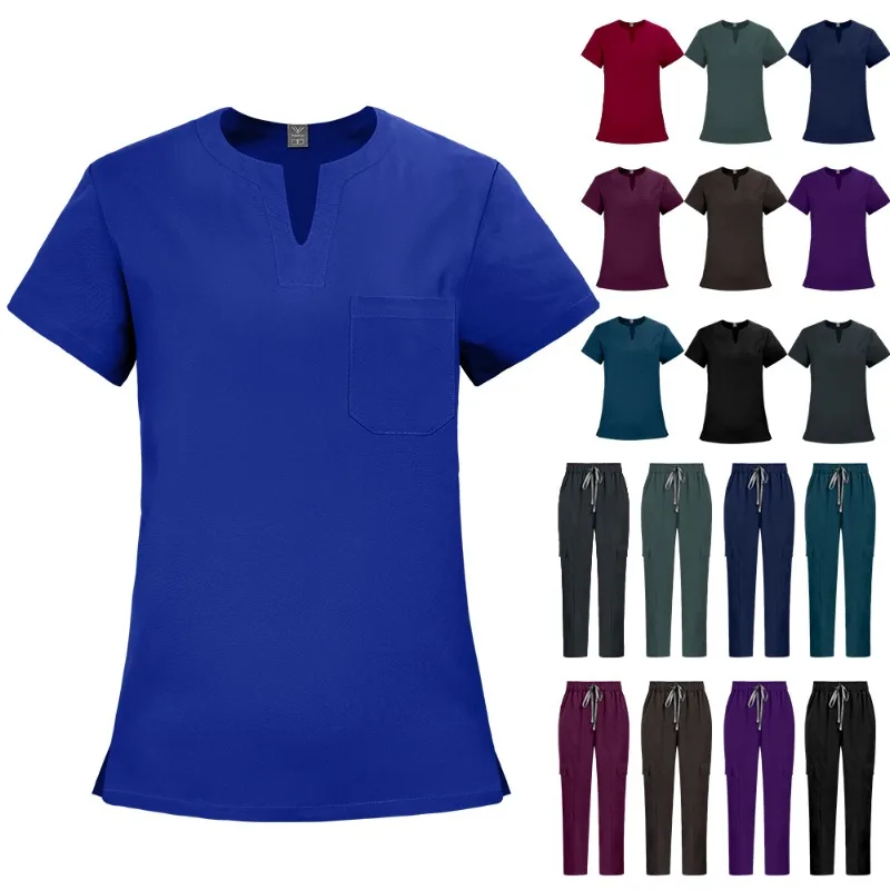 

Simple Straight Stackable Enlarged Size Quick Drying Thin Hand Wash Unisex Doctor Nurse Uniform Set