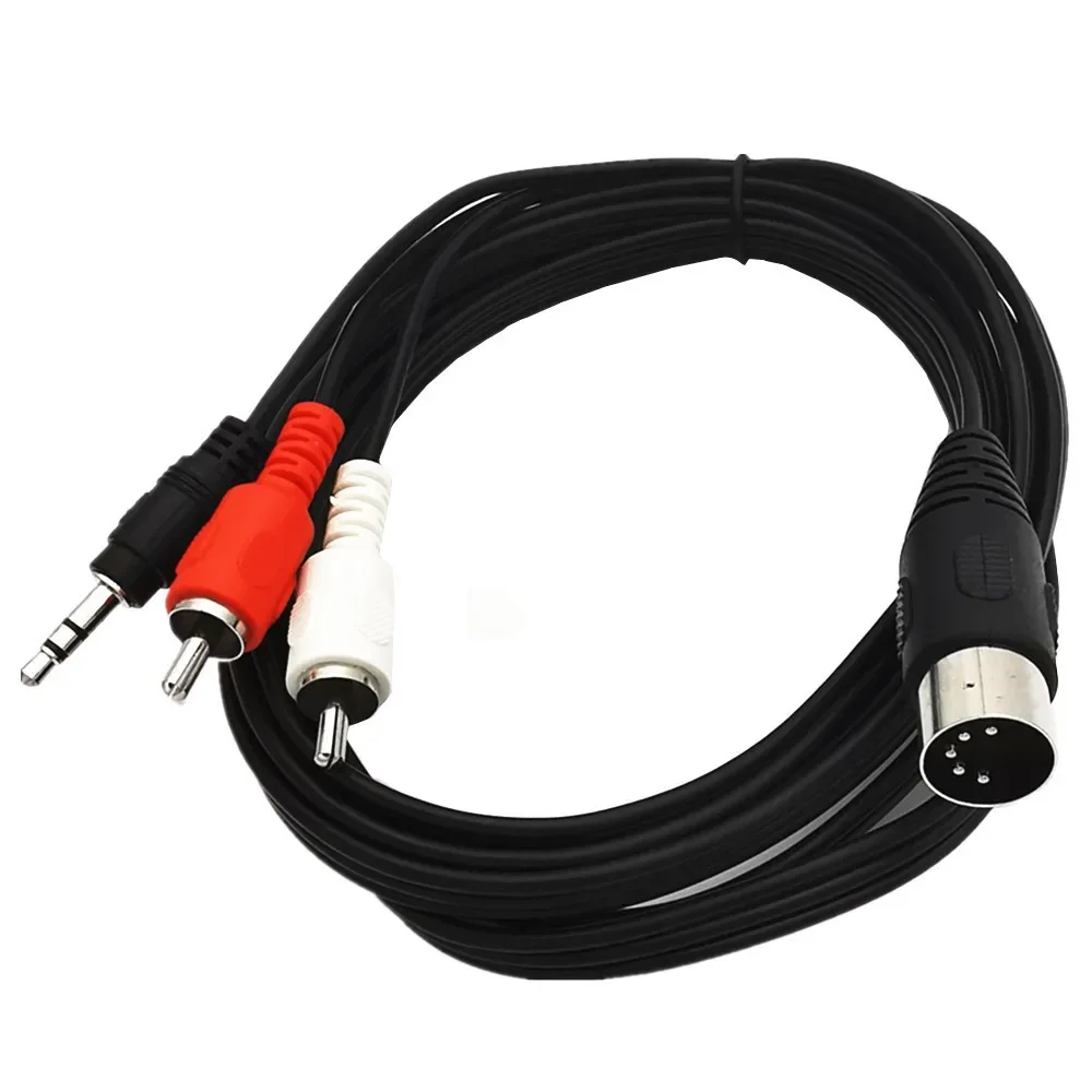 5 Pin DIN Cable 5Pin DIN Male To 2RCA Male 3.5 3.5mm 3Pole Male Audio Cable Equipment For Bang Olufsen Naim Quad Stereo Systems