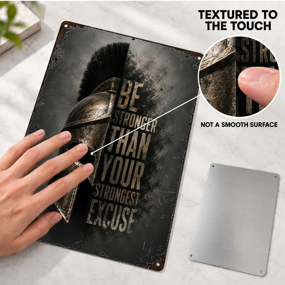 Spartan Helmet With Inspirational Quote Printed Poster Classical Wall Art For Study Customized Aluminum Metal Sign Mentor Gift