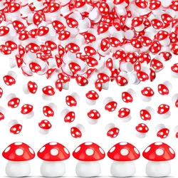 50 szt. Małe grzyby z żywicy Mini grzyby miniaturowe figurki do mikro pejzaż z ogrodem rzemiosła Terrarium dekoracja do domku dla lalek