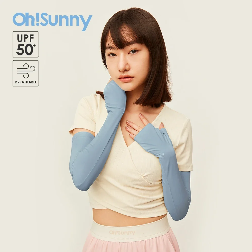 Ohsunny-女性用長袖サマーアームグローブ、アップグレードされた通気性、冷却、UV保護、ゴルフグローブ、upf50プラス