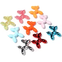 5Pcs/Lot 46x50mm Mix Color Acrylic Pendant Fluffy Balloon Dog Shape Charms Pendant For Bracelet DIY Necklace Jewelry Making
