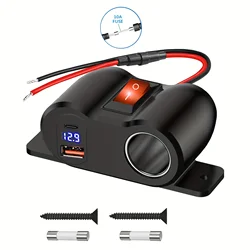 3 in 1 Dual USB  Outlet Socket Car Cigarette Lighter 12V 24V Fast Charger Plug Power Adapter for Car Mobile Phone DVR Chargers