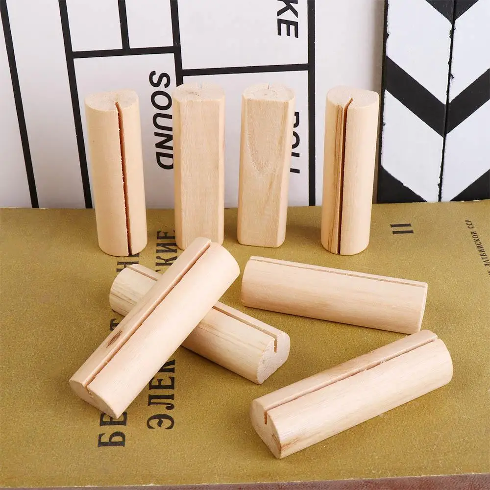 20Pcs/Set Simple Table Number Holders Creative Cards Display Stand Durable Wood Menu Stand For Wedding