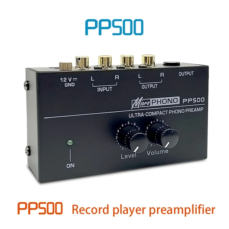 PP500 Record Player Preamplifier Vinyl Turntable Amplifier Preamplifier Turntable Volume Control Amplifier US PLUG