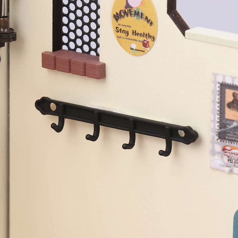 1 個 1/12 ドールハウス金属洋服ラック壁フックドールハウスミニチュア家具ドールハウスアクセサリーごっこ遊びおもちゃ