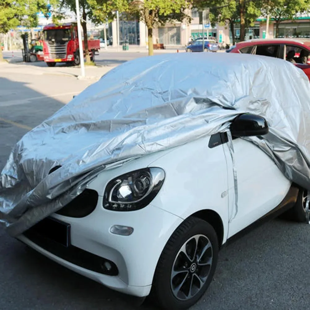 Car Cover Water-Proof Dust-Proof Sun Resistant Protection For Mercedes-Benz Smart For Two & For Four Silver