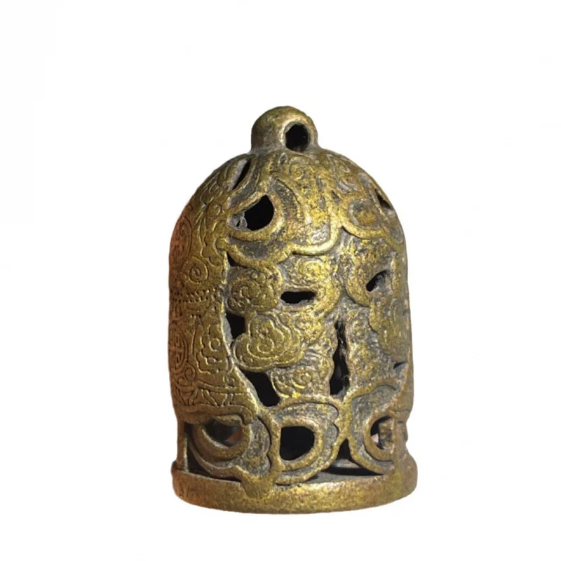 Antique Qing Dynasty Bronze Collection: Cinnabar Hollow Carved , Decorative , Calligraphy Seal, Nostalgic Stationery and