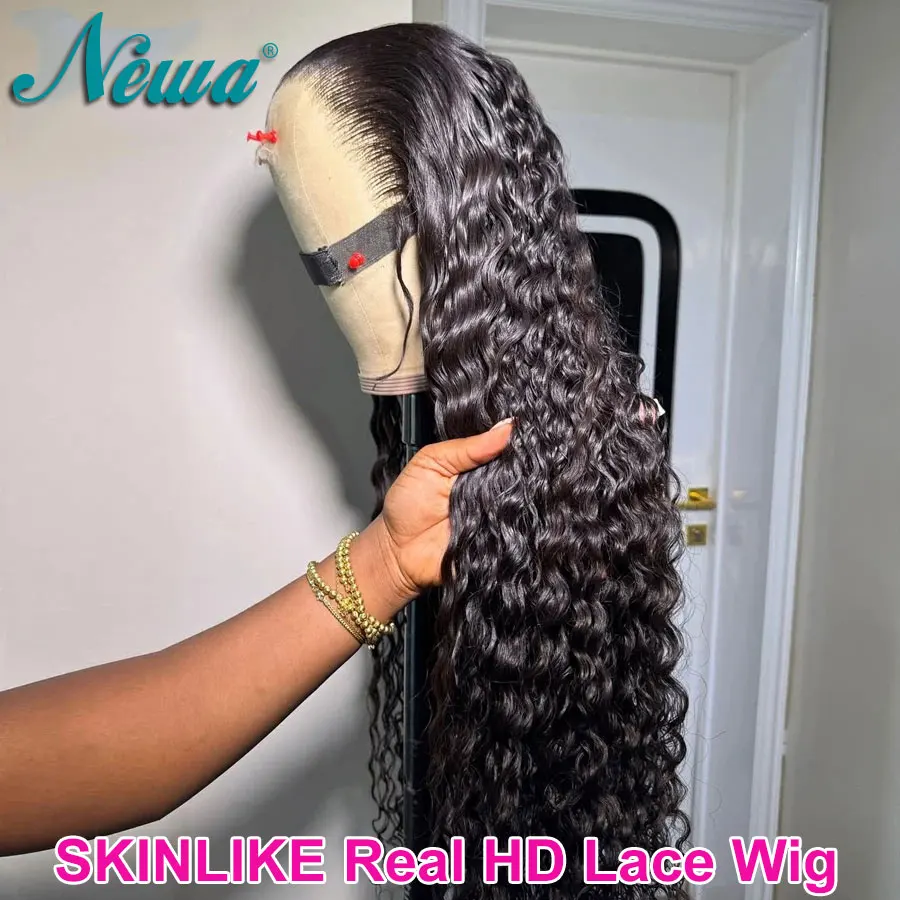 

Curly 13x6 HD Lace Frontal Human Hair Wigs Ultra Fitted Preplucked Water Wave Wigs For Women Melt Skin Glueless HD Closure Wigs