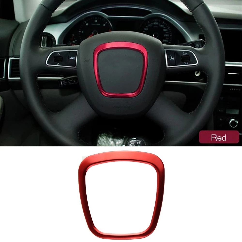 Car Styling steering wheel center logo Covers Stickers Trim for Audi A4 B6 B7 B8 A6 C6 A5 Q7 Q5 A3 8P S3 8 Interior Accessories