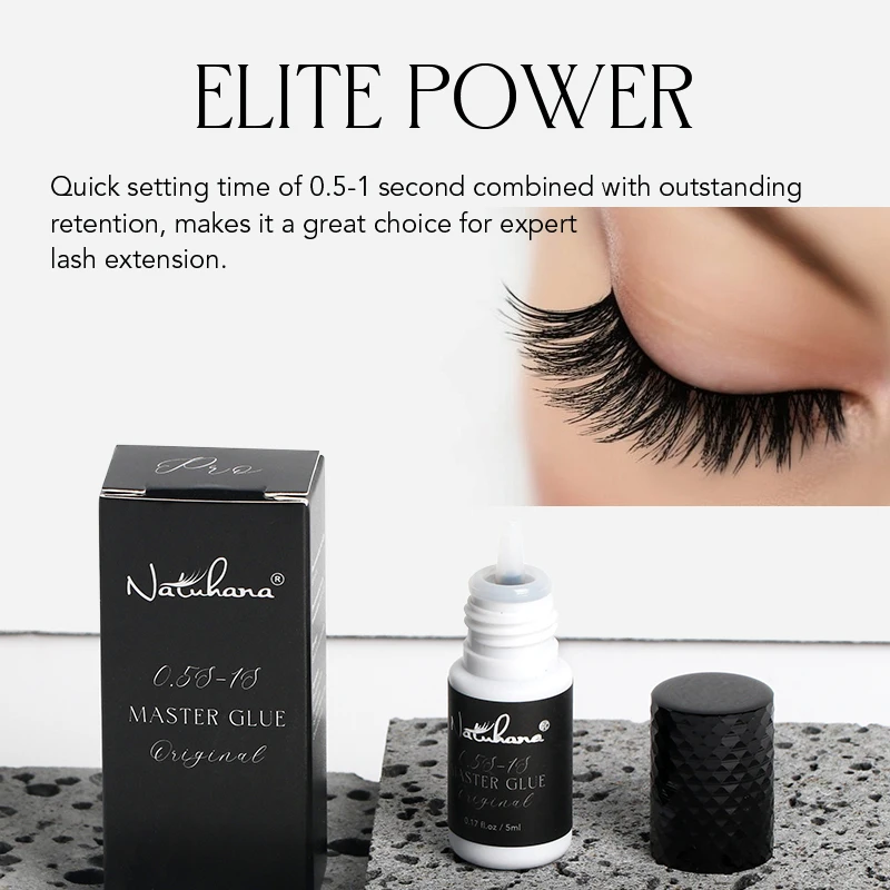 NATUHANA FLoral Scent lashes Glue Tulip Scent adhesive for eyelash 1s Second Fast Drying Strong False Eyelash Extension Glue