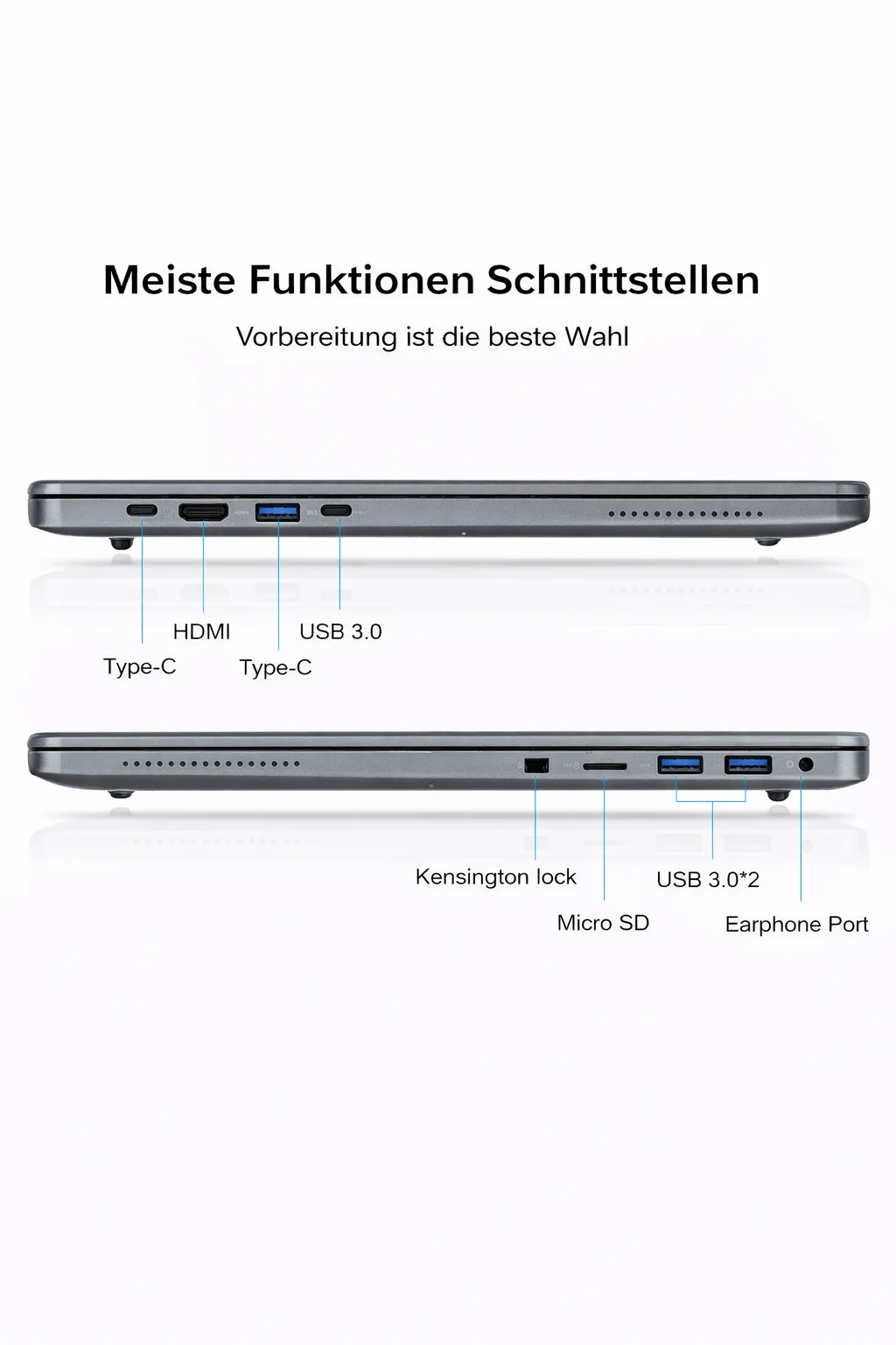 Ninkear A15 Pro Laptop 16GB RAM 1TB SSD 16 Zoll 2.5K 120Hz IPS Display AMD Ryzen 5 5500U Windows 11 beleuchtete Tastatur WiFi 6 Fingerabdrucksensor für Büro Studium Multitasking – Detail 11
