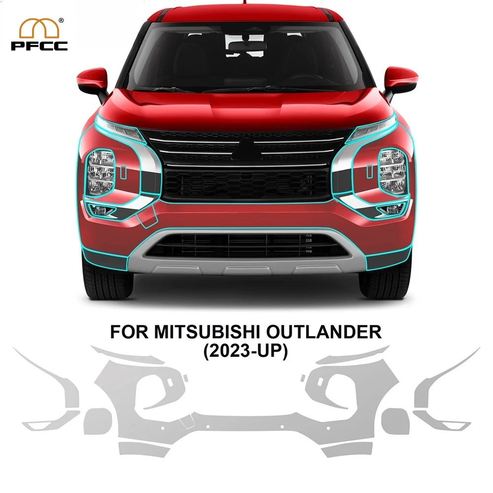 

Для Mitsubishi Outlander 2023 2024 2025: Защитная пленка из ТПУ для кузова автомобиля, самовосстанавливающаяся, предварительно вырезанная, антицарапийная, прозрачная (PPF)