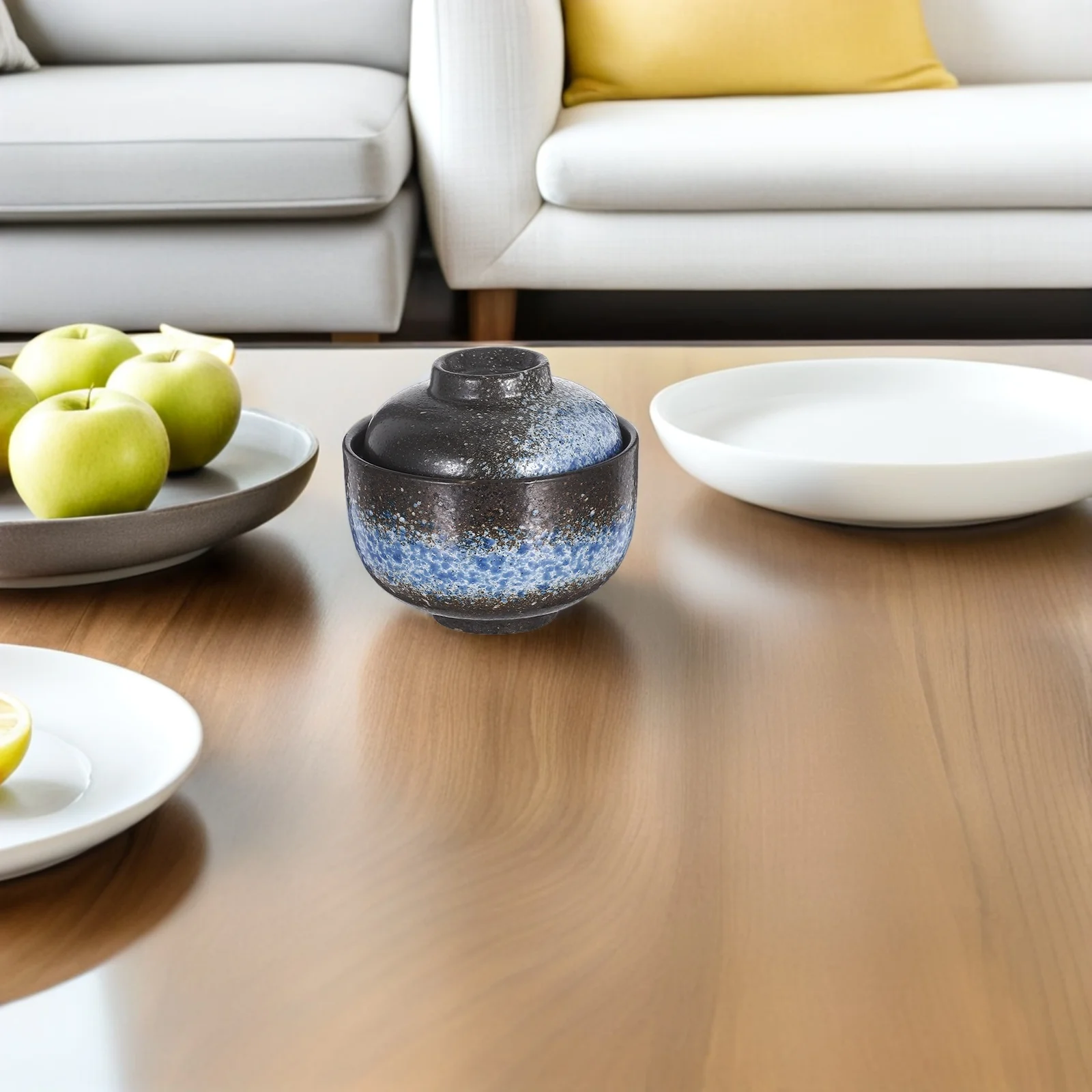 

Japanese Style Ceramic Stew Pot with Lid for Kitchen Steaming Egg Soup Bird Nest Stew Pot Household Steaming Egg Cup