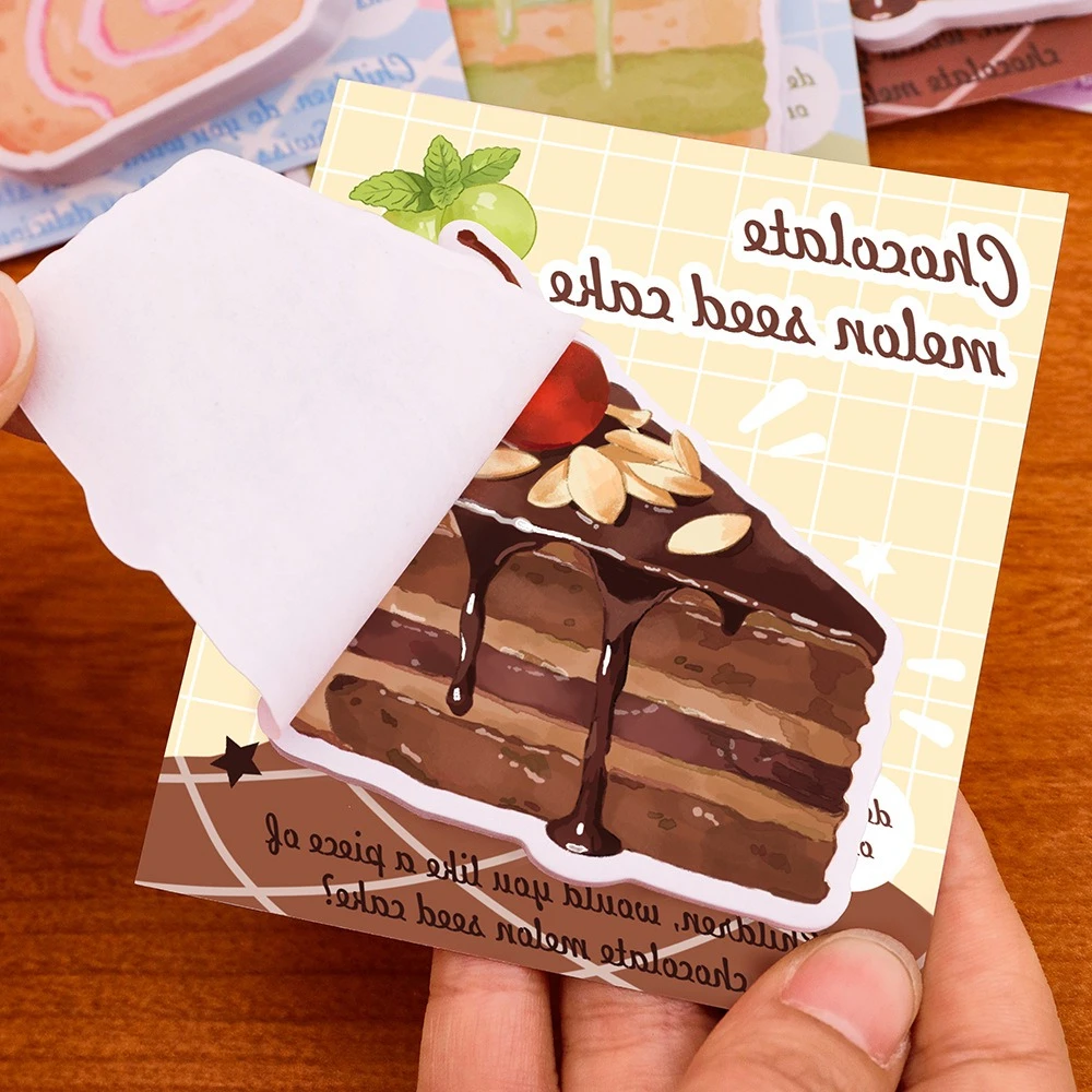 Wholesale Lovely Ins Style Simulation Cake Sticky Notes Cute Cartoon Student Message Memo Pad High Aesthetic Reusable