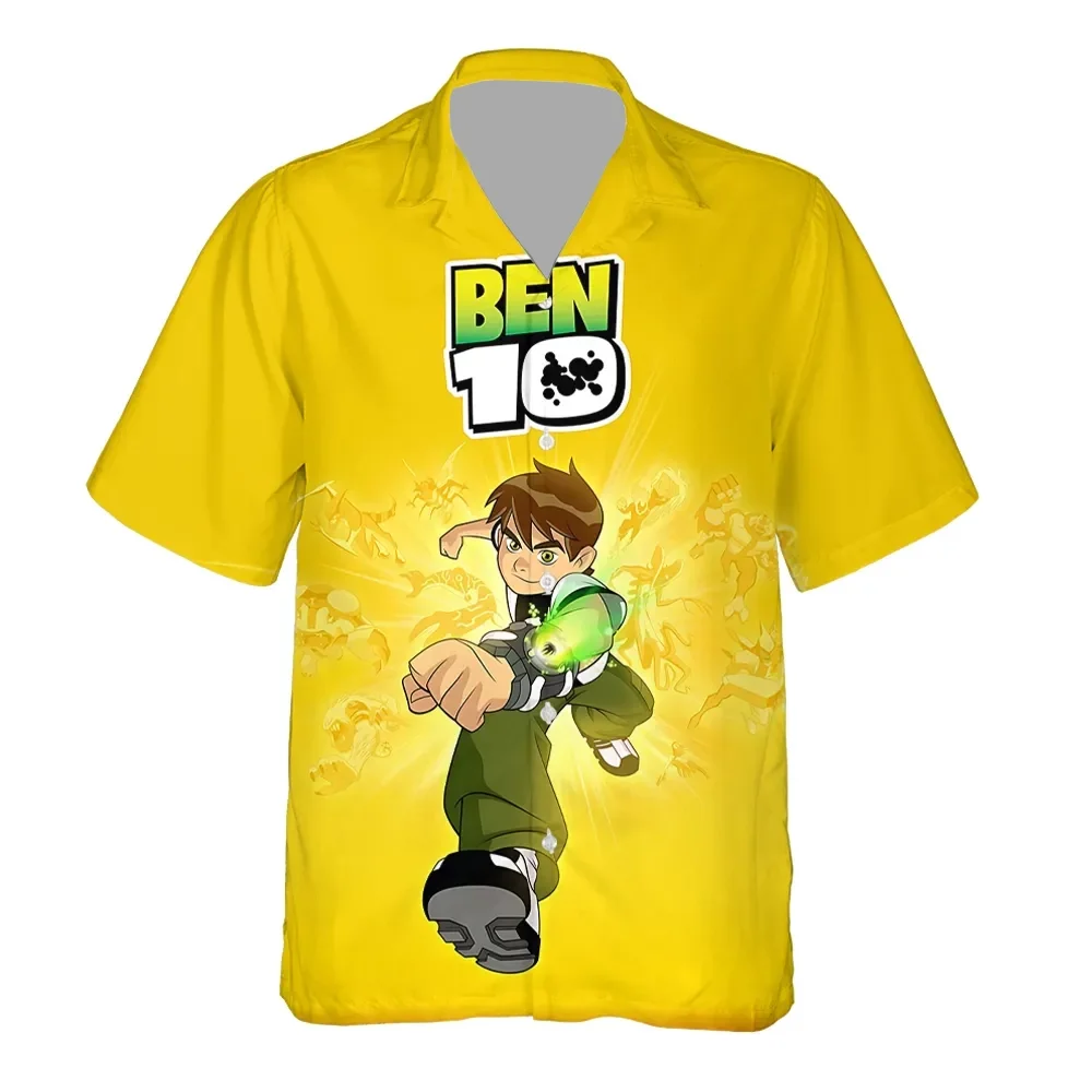 أنيمي Omnitrix Ben10 تأثيري ثلاثية الأبعاد طباعة قمصان نمط قمصان هاواي الصيف النساء قصيرة الأكمام بلوزة عادية الشاطئ