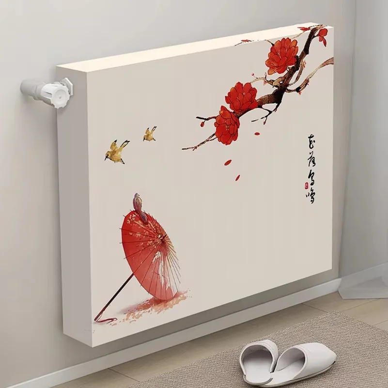 55-210cm Elastic All Inclusive Radiator Dust Cover Multi-sizes Chinese Style Printing Decorative Heater Cover Washable Reusable