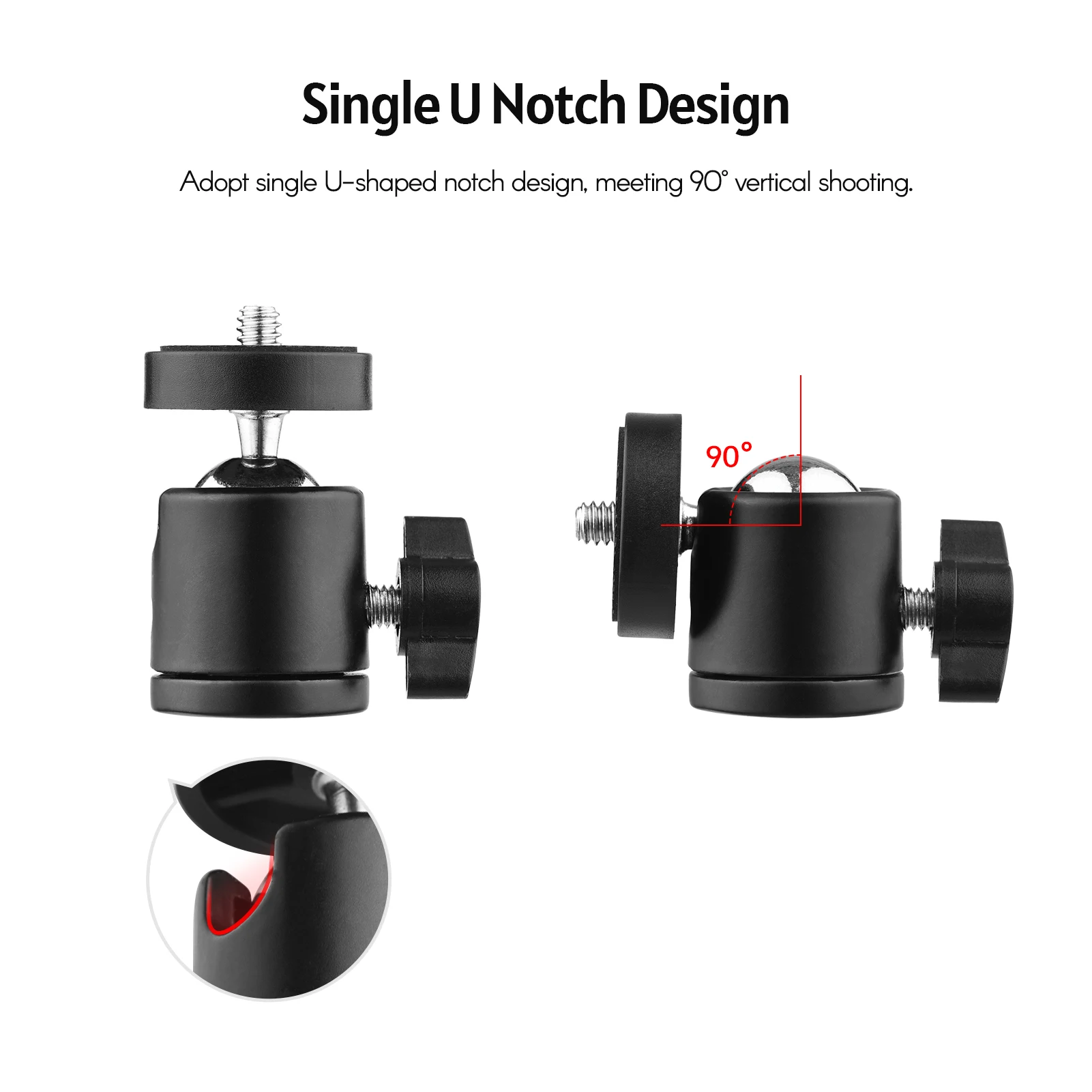 Mini Ball Head Tripod Head 360° Rotating Mount Base Adapter 1/4 Inch Screw for DSLR ILDC Camera DV Tripod Monopod Light Stand