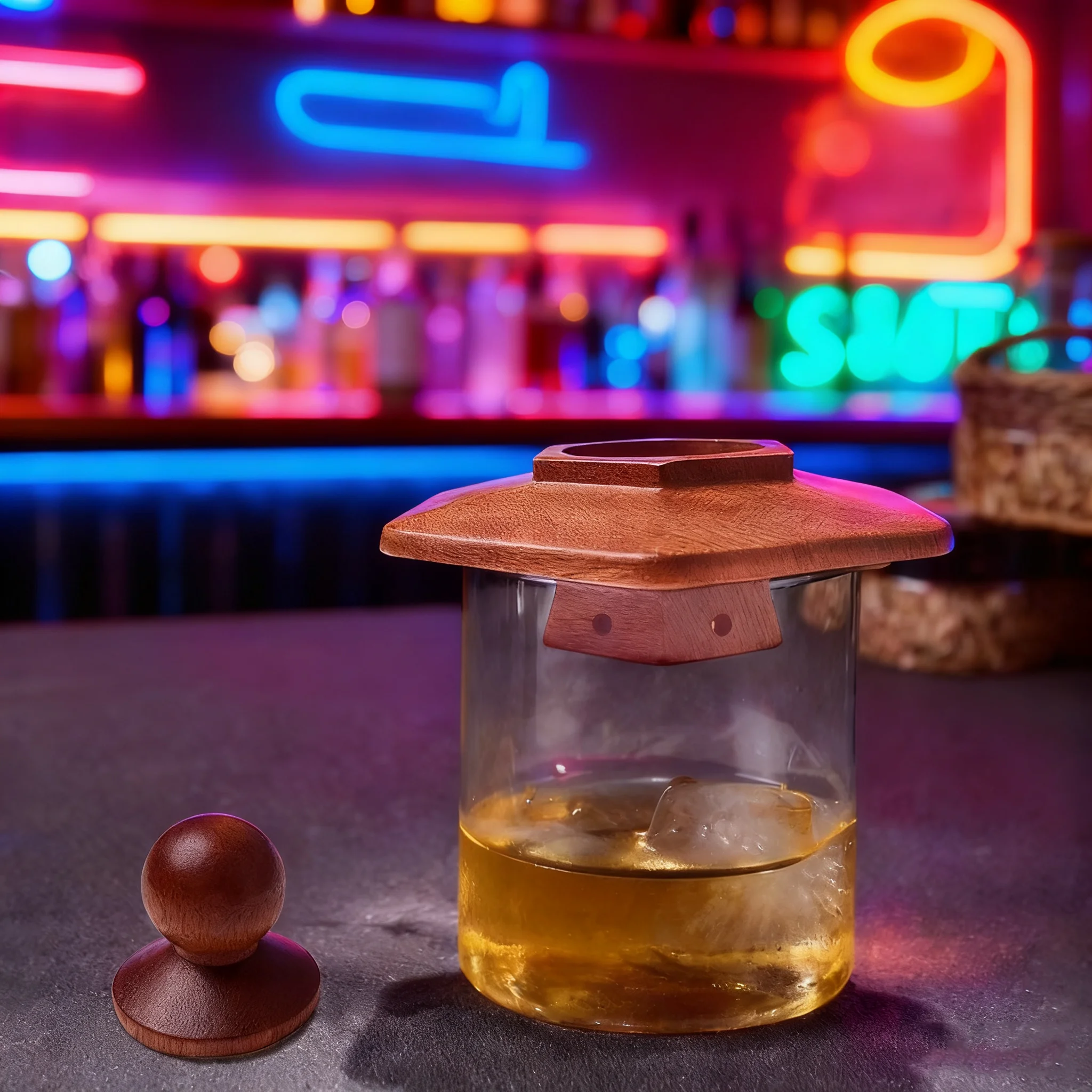 الزجاج العلوي المدخن كوكتيل المدخن عدة مع 4 قطعة رقائق الخشب نادل اكسسوارات لمشروبات ويسكي التدخين طقم هدايا للرجال