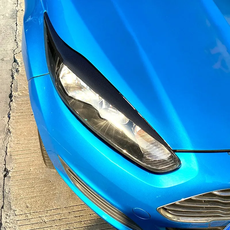 Car Front Headlight Eyebrows Eyelids Cover Trim For Ford Fiesta MK 6.5 7.5 2013-2017 Auto Body Kits Auto Car Accessories